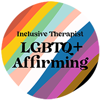 Inclusive Therapists LGBTQ+ Affirming badge for Charika White, Life Migration Therapy