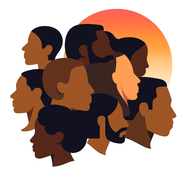 Illustration of a community of many different faces together, on what cultural responsiveness means and how it differs from cultural competence
