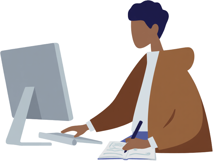 Illustration of a person working alone at a computer, illustrating workplace patterns where cultural insensitivity quietly pushes people out